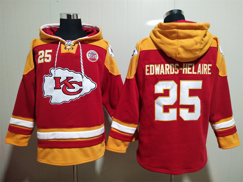Kansas City Chiefs #25 Clyde Edwards-Helaire Hoodies Sweatshirts with Customized Design Embroidered Jerseys->nfl sweatshirts->Sports Accessory